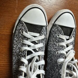 Black and White Glitter Converse
